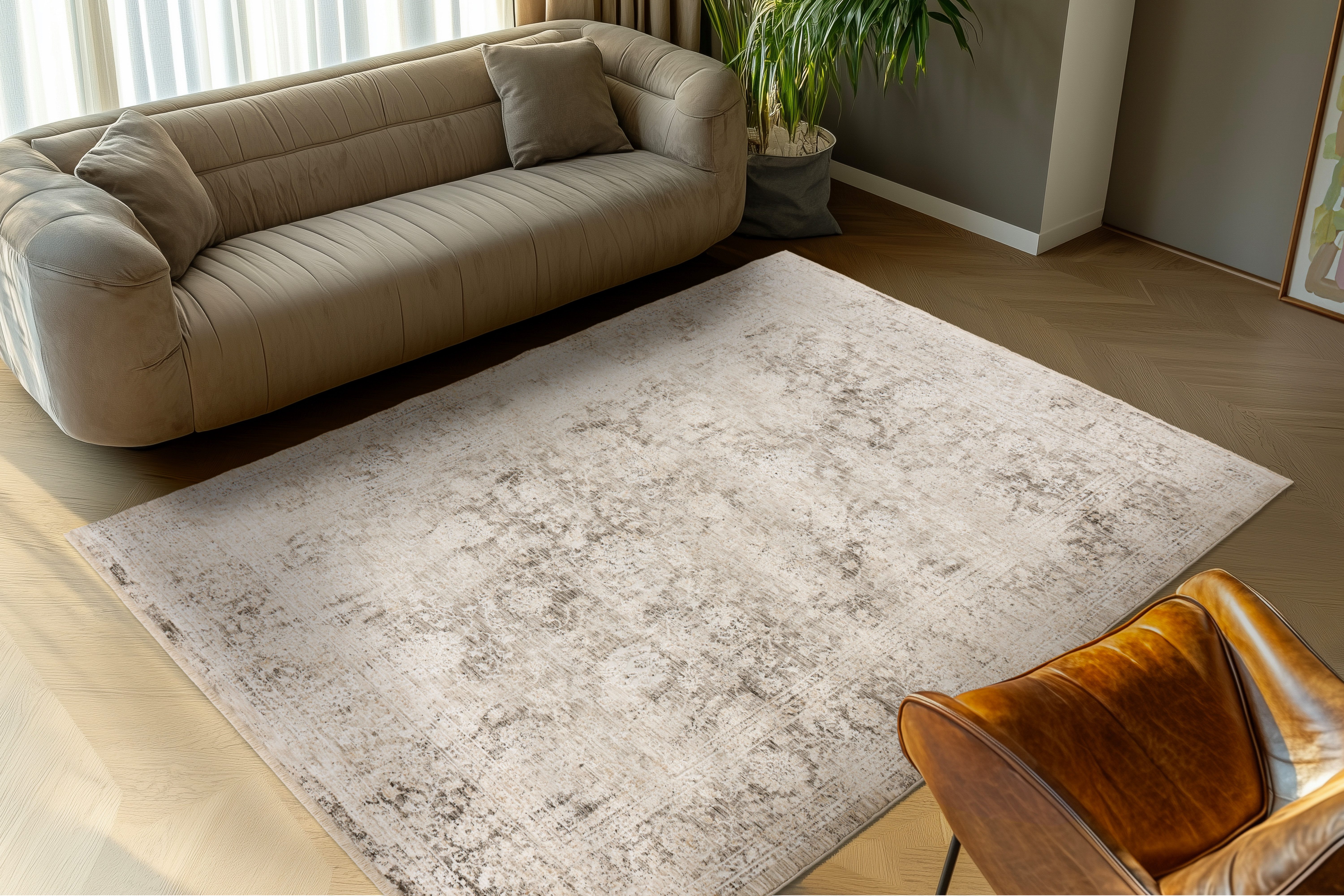 Obsession Teppich My Bella 233, rechteckig, Höhe: 13 mm, Orient Optik, Hoch-Tief Effekt, mit Fransen, Vintage Design