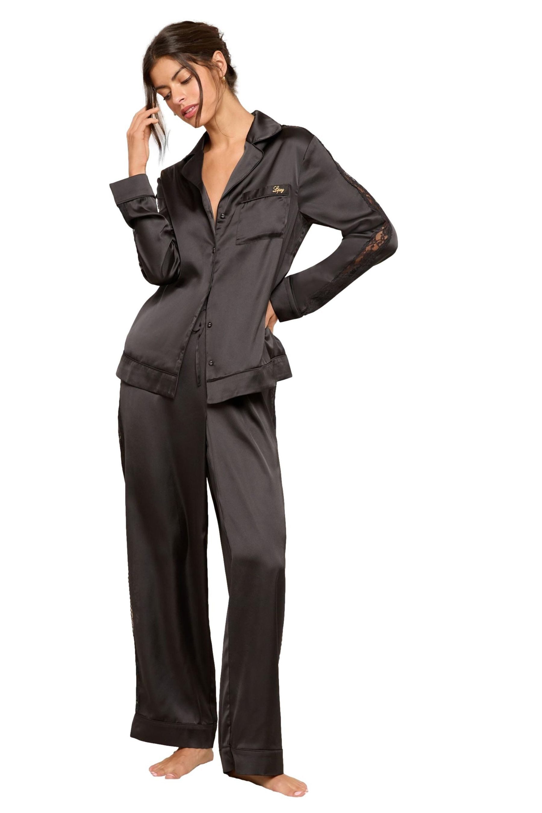 LIPSY Pyjama Lipsy Pyjama aus Satin mit Spitzendetails (2 tlg) günstig online kaufen