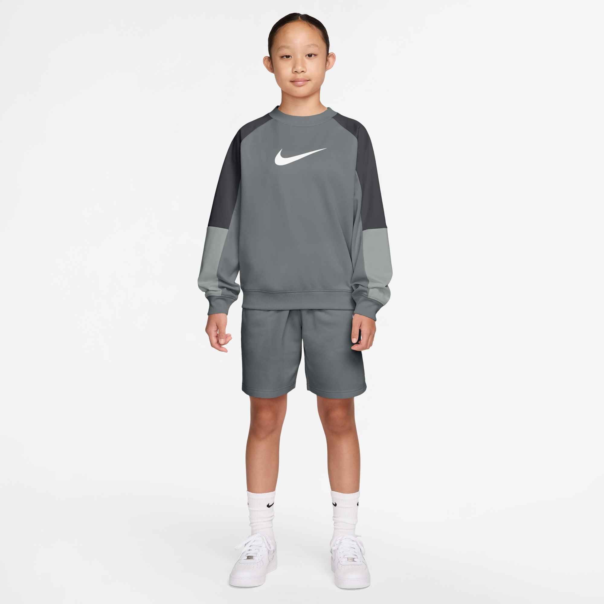 Nike Sportswear Trainingsanzug K NSW SHORTS TRACKSUIT CREW (2-tlg), für Kinder und Jugendliche, 2-teiliges Set, schweißableitend