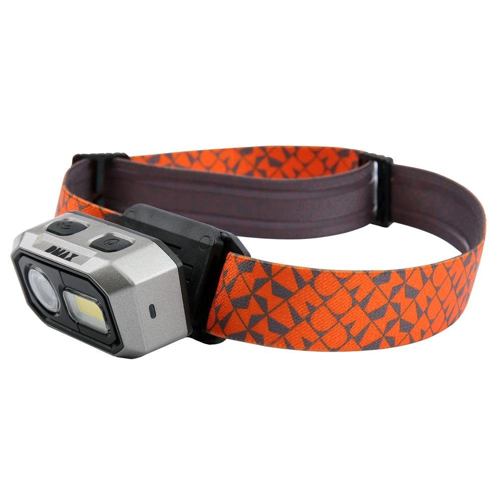 DMAX LED Stirnlampe HLG 112, OSRAM-LED Punktstrahler als Fernlicht, COB-Modul als Flutlicht