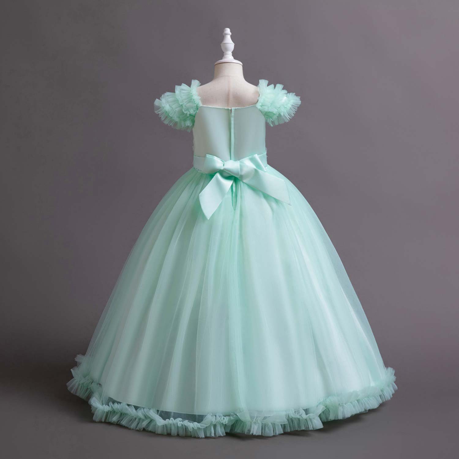 Daisred Tüllkleid Kinderkleider Abendkleider Ballkleid Grün Prinzessinnenkleider