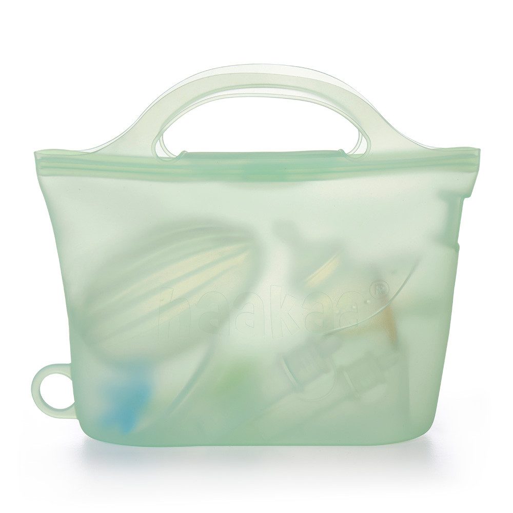 Haakaa Mikrowellen-Dampfsterilisator Dampf- und Sterilisierbeutel 1250ml, Milchpumpenreinigung, Geeignet für Kühlschrank, Gefrierfach, Mikrowelle und Spülmaschine
