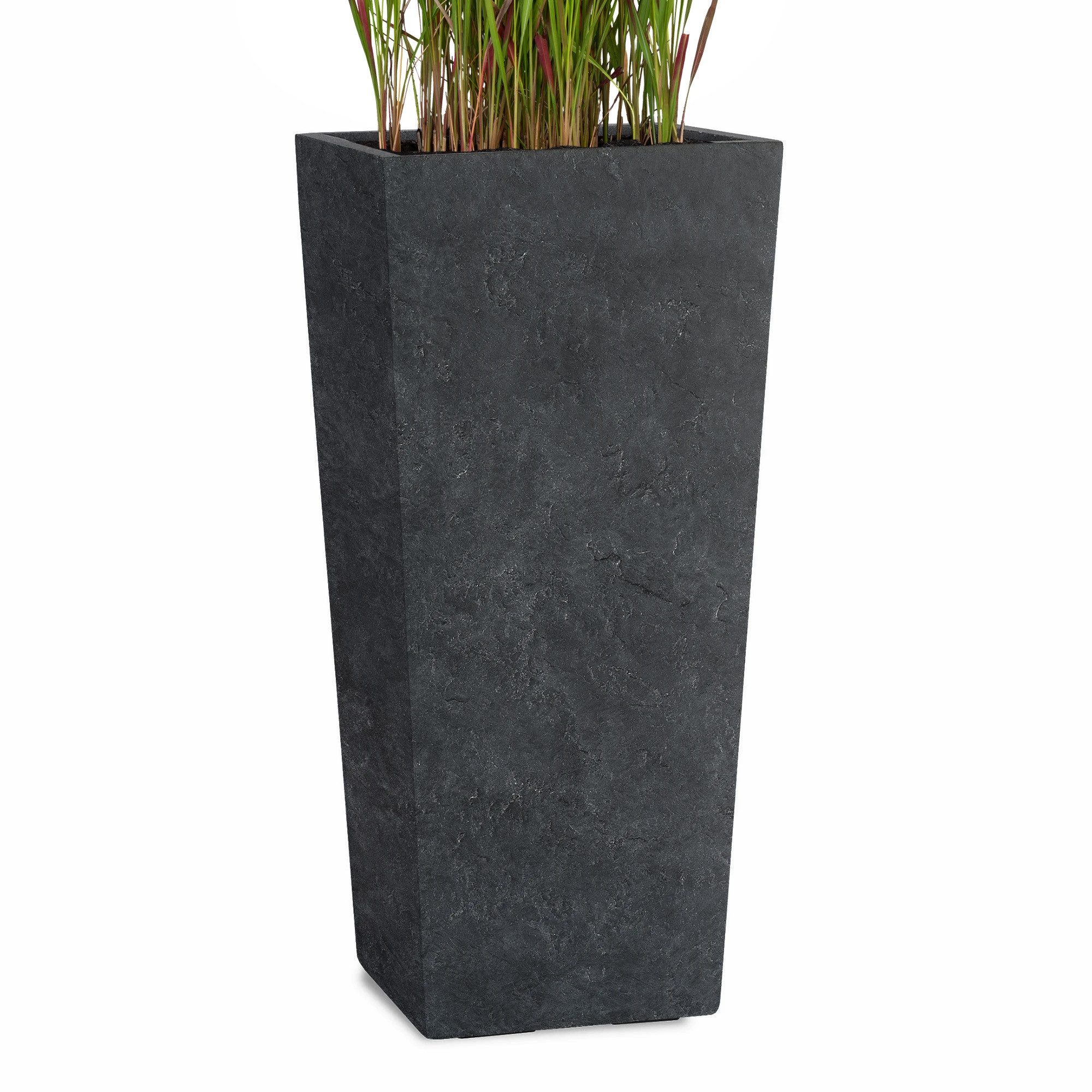 Pflanzwerk® Pflanzkübel CONIC Premium Blumenkübel Pflanzsäule Fiberglas mit Lotus-Effekt, Fiberglas - Handgefertigt - Rechteckig - Frostbeständig