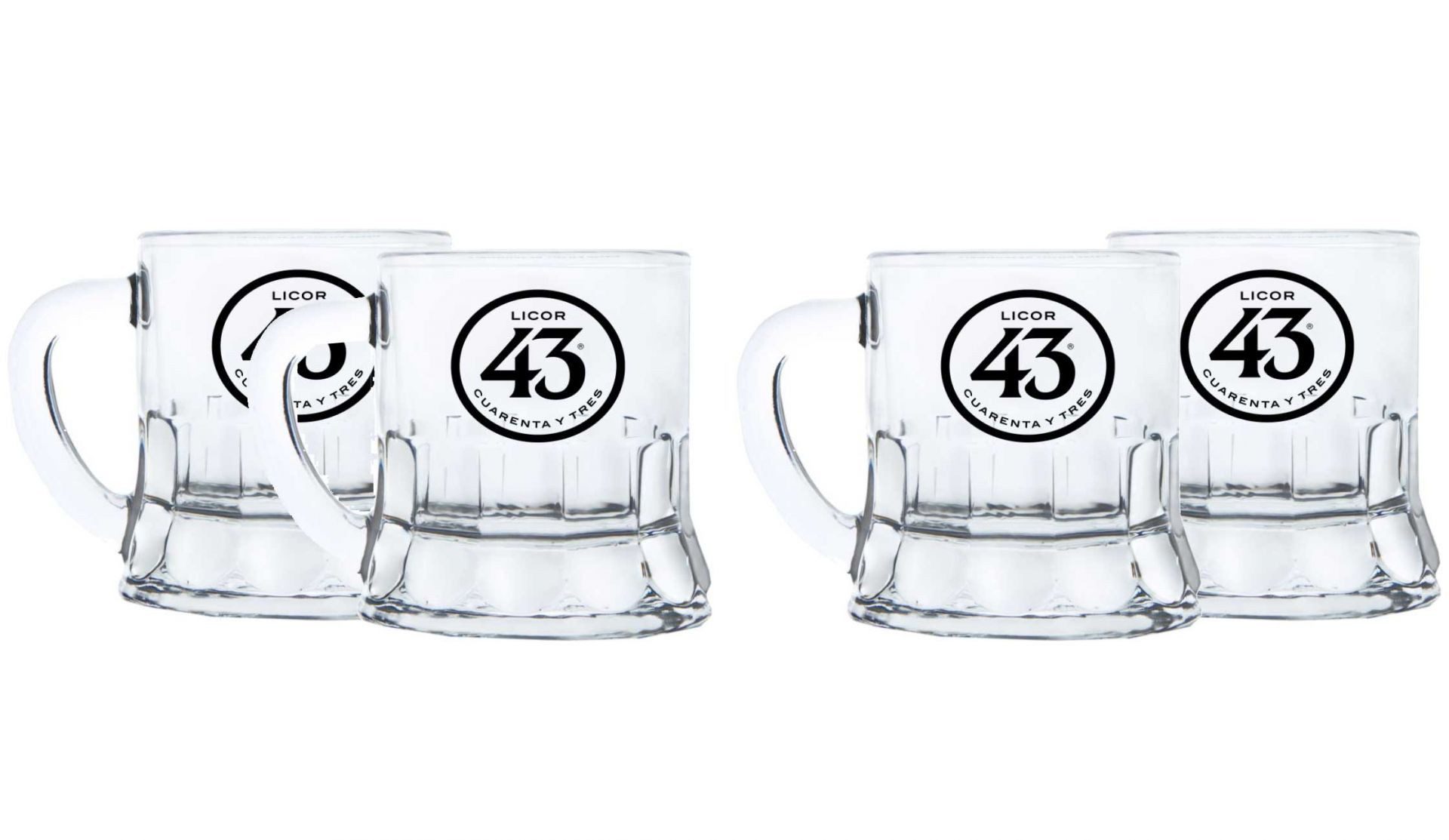 Gläser-Set Licor 43 Minibeer Acryl Glas 4er Set Shotglas Pinnchen Likör Liquor