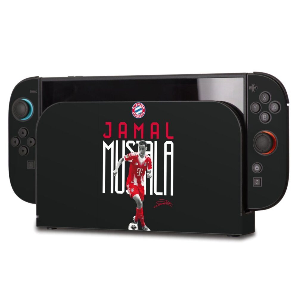 DeinDesign Konsolen-Cover FC Bayern München Jamal Musiala Offizielles Lizenzprodukt, Nintendo Switch 2 Skin Aufkleber Sticker Folie