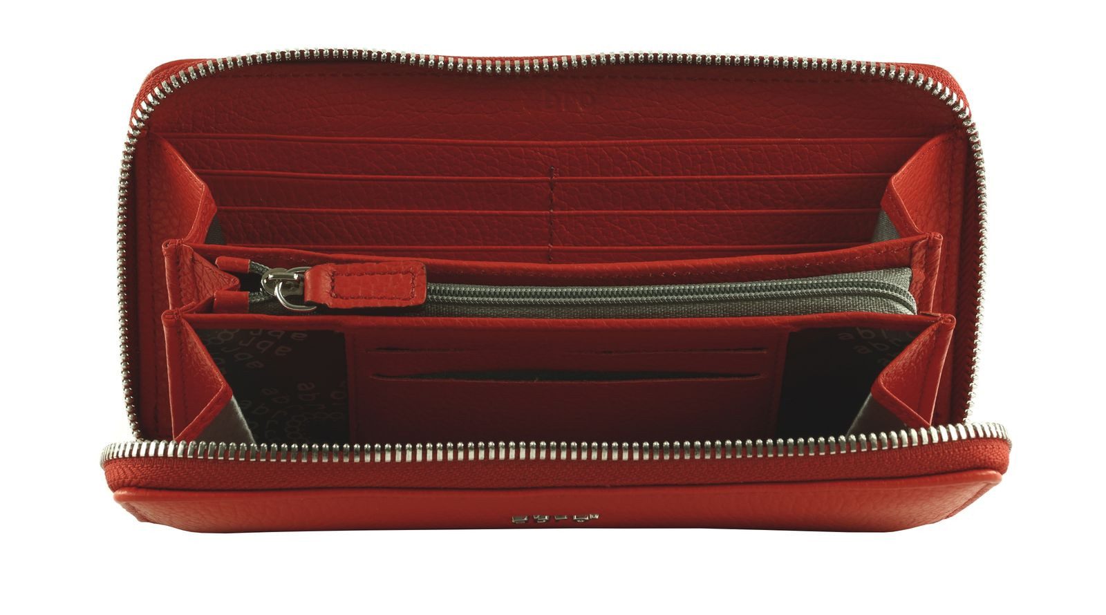 Abro Geldbörse Zip Wallet, aus echtem Rindsleder