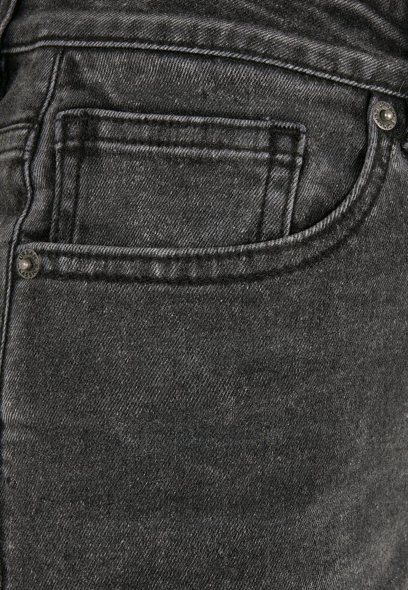 URBAN CLASSICS Stoffhose Damen Ladies 5 (1-tlg) Pocket black stone washed Shorts