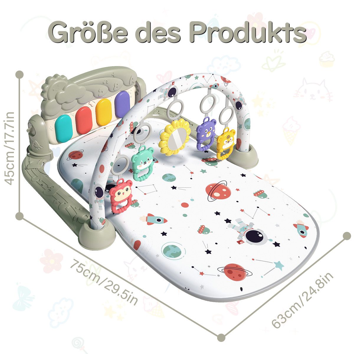 ZEUOPQ Spielbogen Krabbeldecke Spielmatte Baby Lernmatte günstig online kaufen