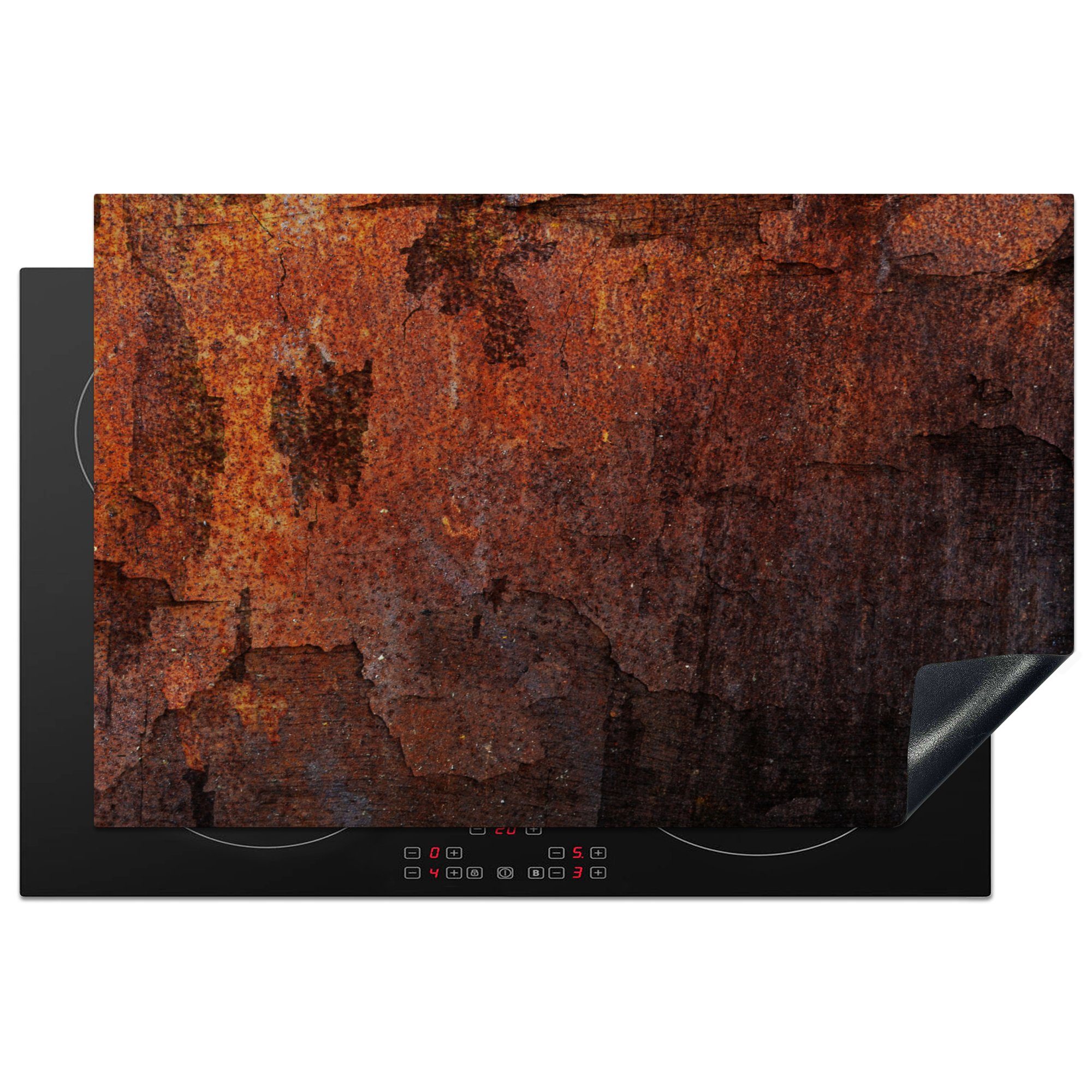 MuchoWow Herdblende-/Abdeckplatte Rost - Licht - Schatten, Vinyl, (1 tlg), 81x52 cm, Induktionskochfeld Schutz für die küche, Ceranfeldabdeckung