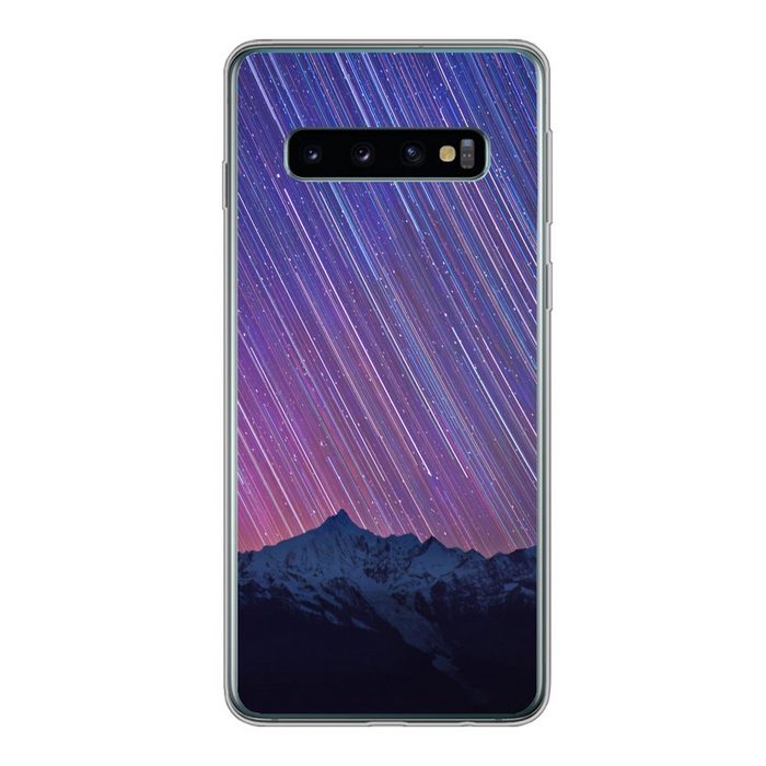 MuchoWow Handyhülle Ein Sternenhimmel über den Bergen Phone Case Handyhülle Samsung Galaxy S10 Silikon Schutzhülle
