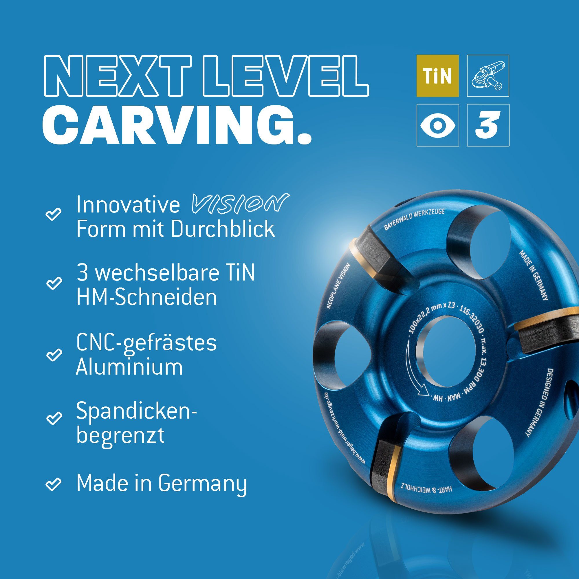 QUALITÄT AUS DEUTSCHLAND Bayerwald Werkzeuge Trennscheiben NeoPlane Frässcheibe für Winkelschleifer Ø 100 mm