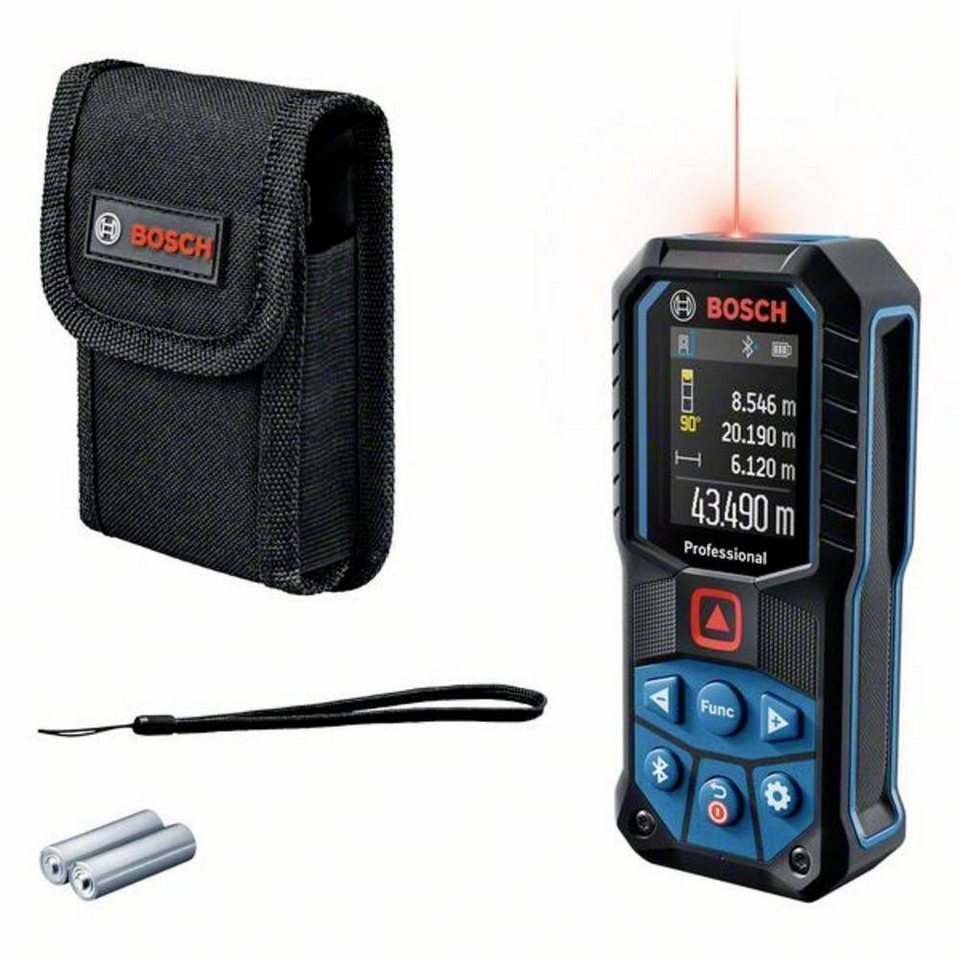 Bosch Professional Entfernungsmesser, Bluetooth, Stativadapter 6.3 mm  (1/4), Dokumentations-App