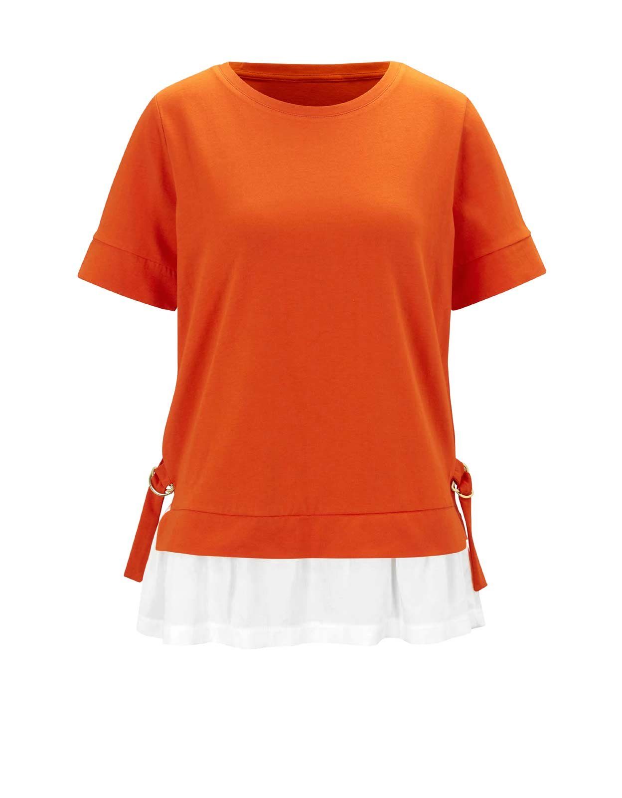 cardona by Damen Rick CARDONA rick Designer-Jerseyshirt, orange-ecru T-Shirt RICK
