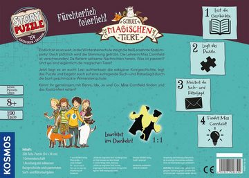 Kosmos Puzzle Story Puzzle: Die Schule der magischen Tiere, Fürchterlich Feierlich, 200 Puzzleteile, mit Leuchteffekt; Made in Germany