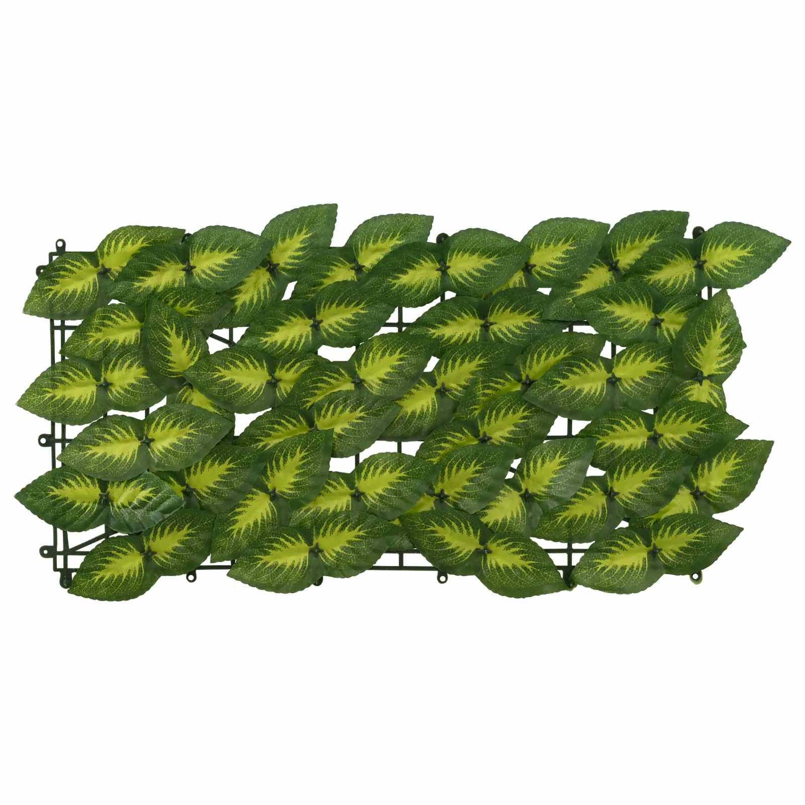 vidaXL Balkonsichtschutz Balkonsichtschutz mit Blättern Grün und Gelb 500 x 75 cm (1-St)