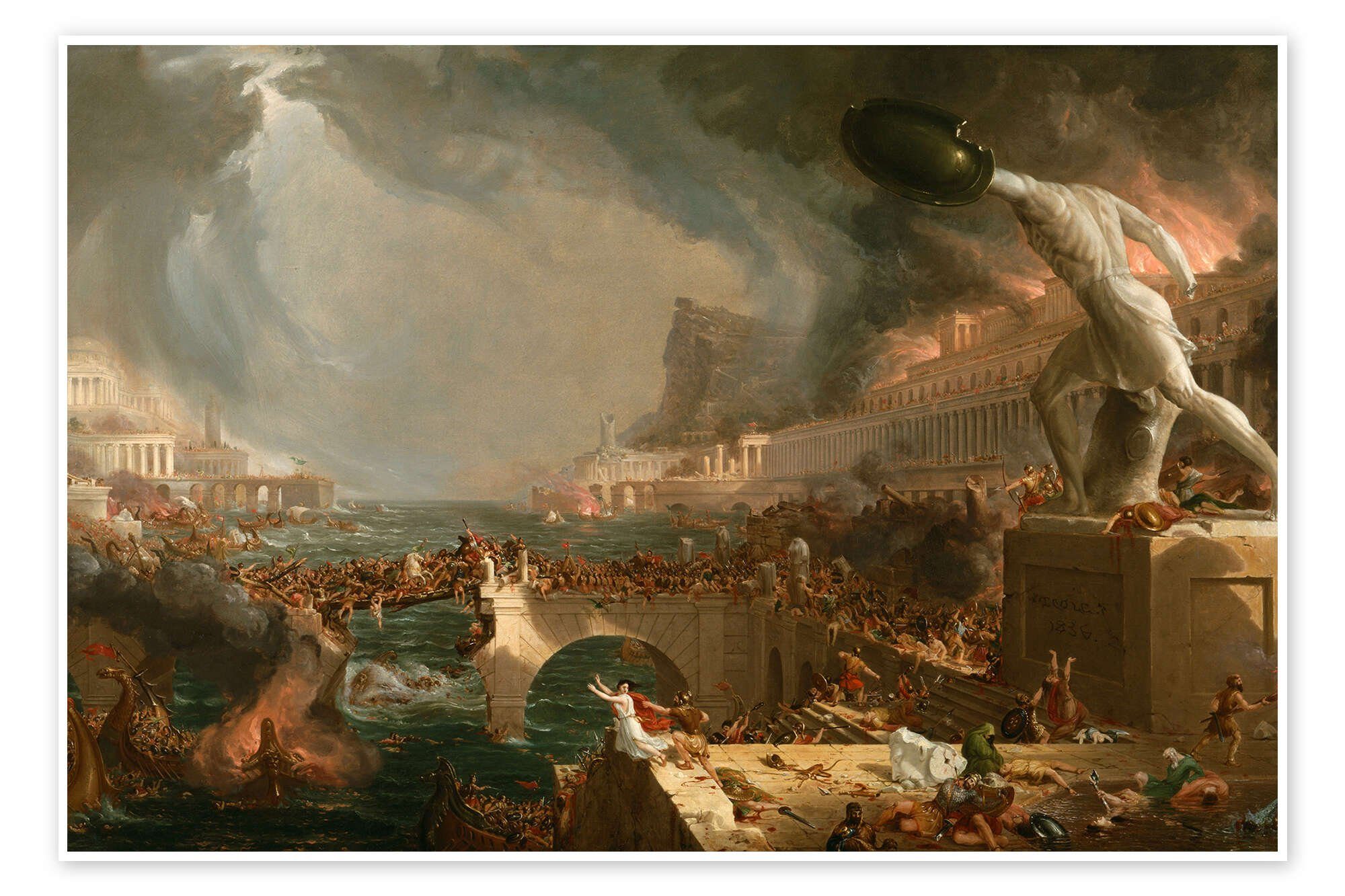 Posterlounge Wandbild Der Weg des Imperiums (Vernichtung), Thomas Cole, erhältlich als Poster, Leinwandbild, Wandsticker oder Acrylglasbild