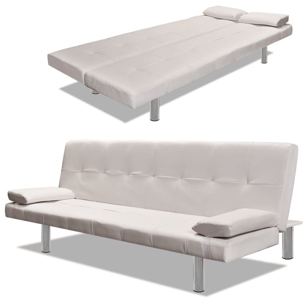 möbelando Sofa Erligheim, L/B/H: 168x77x66 cm, aus Kunstleder in Cremeweiß