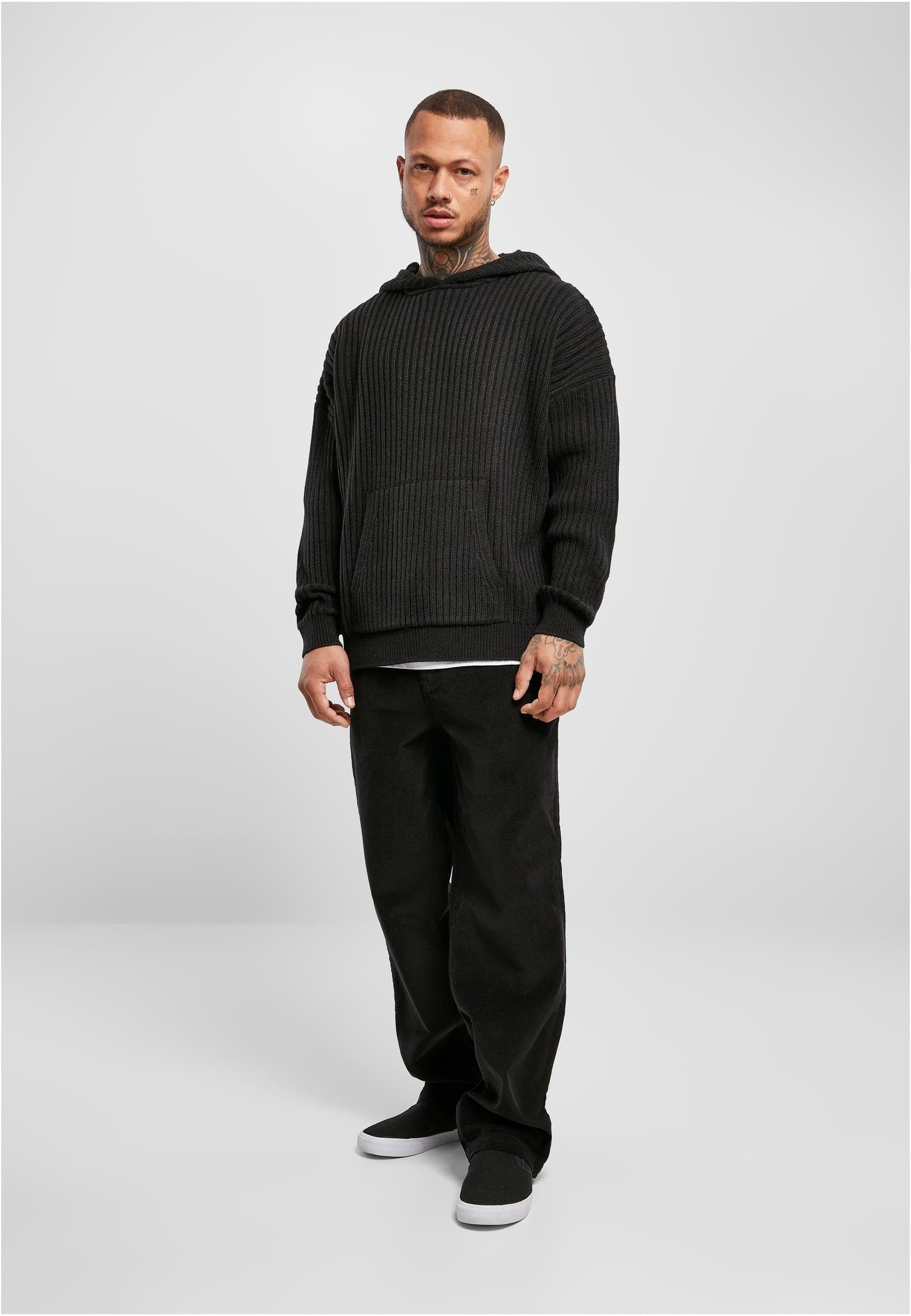 URBAN CLASSICS Sweater Herren black Hoody Knitted (1-tlg)