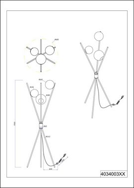 TRIO Leuchten Stehlampe Lance, ohne Leuchtmittel, Fußschalter, Leuchtmittel tauschbar