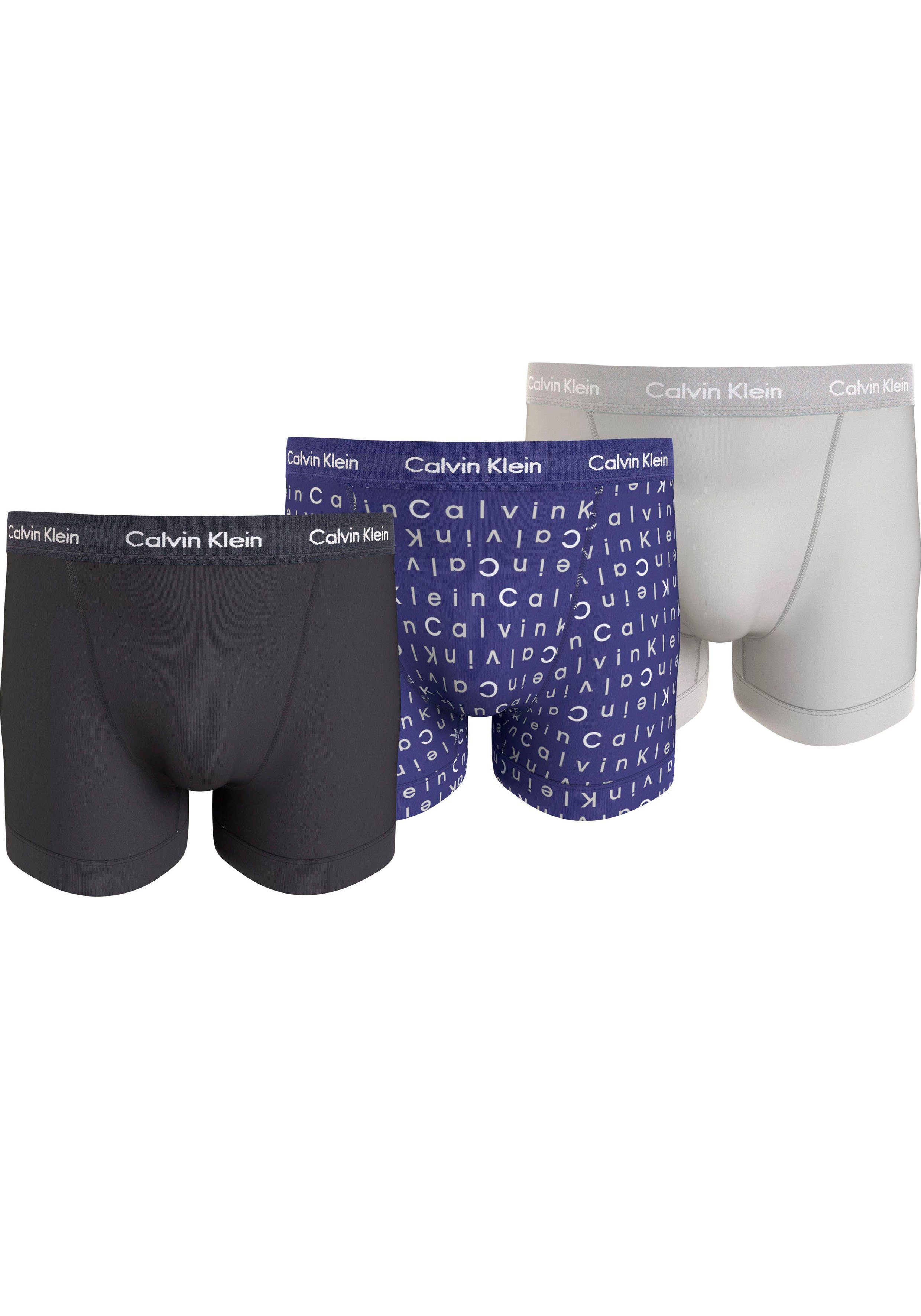 Calvin Klein Underwear TRUNK in großen Größen PTM_GRY,_VPRS_GRY,_SPC_BLU_SBD_TTL Trunk 3PK 3er-Pack) 3-St., (Packung