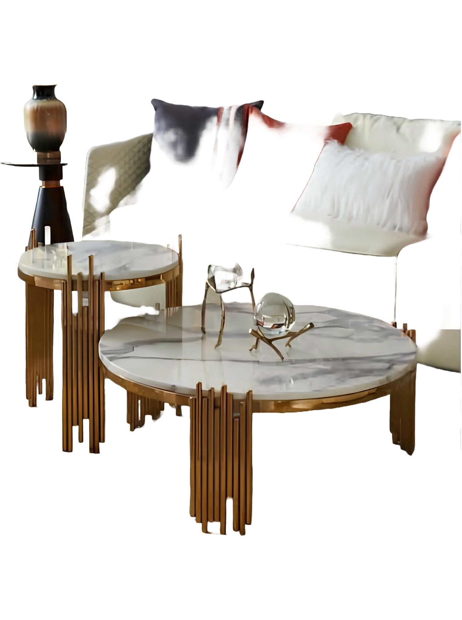 Couchtisch Eleganter Designer Wohnzimmertisch mit Beistellfunktion aus Holz