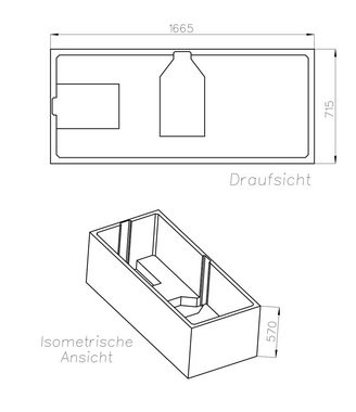 OTTOFOND Badewanne Malta, (Set), 170c75cm, inklusive Wannenträger