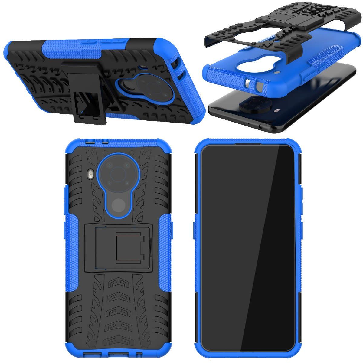 Wigento Handyhülle Für Nokia 5.4 Hybrid Handy Schutz Tasche Outdoor Etuis Hülle Cover Case