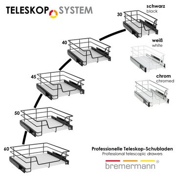 bremermann Schubkasteneinsatz Teleskopschublade für 40 cm Schrank mit Einlegeboden Küchenschublade