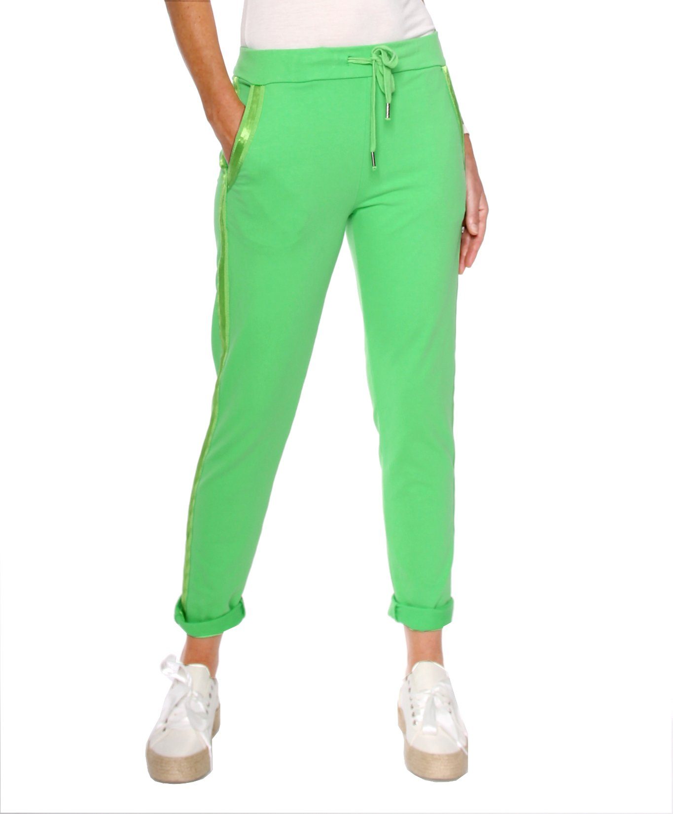 Easy Young Fashion Sweathose Sweathose mit Seitenstreifen 8181