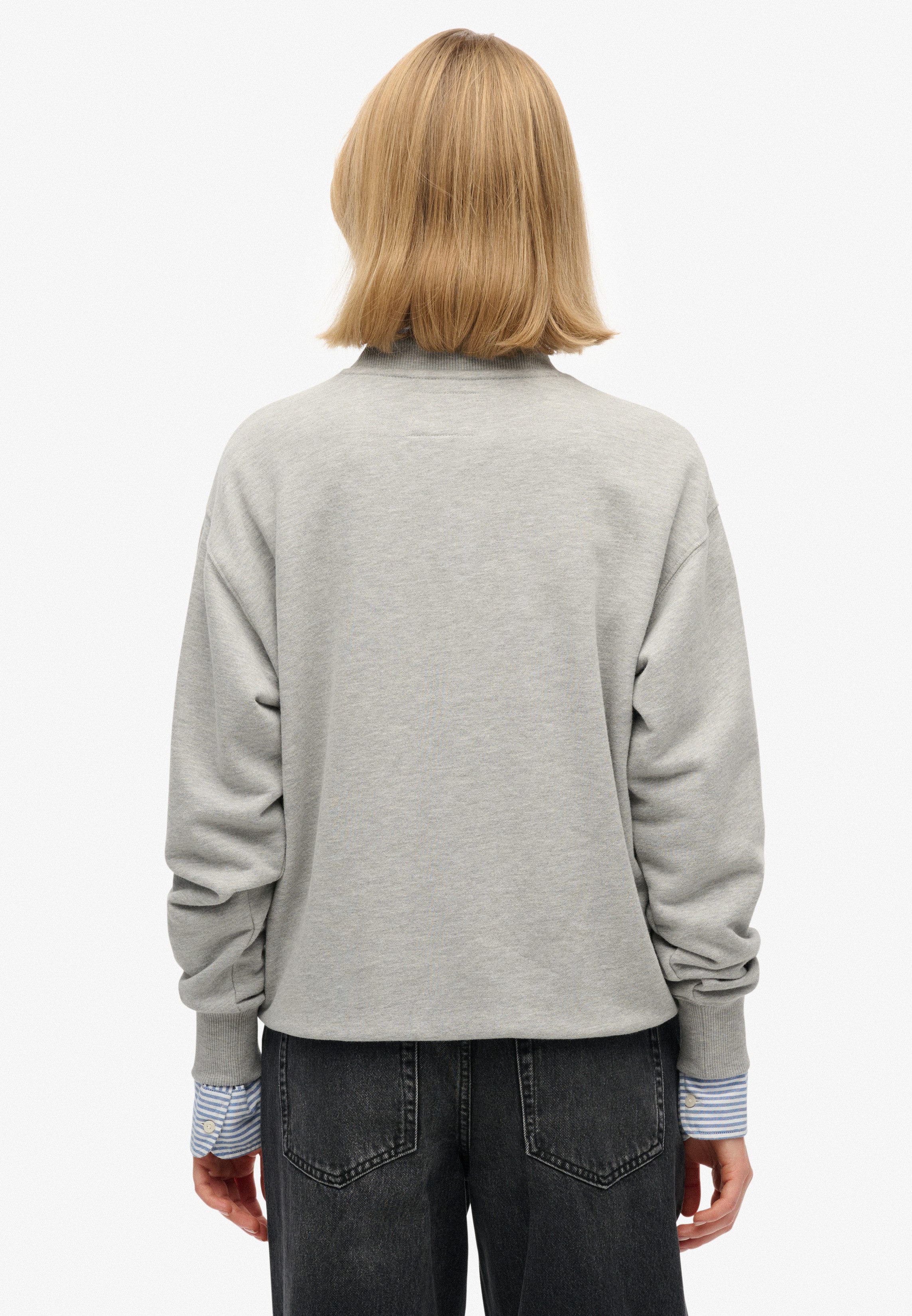 Superdry Sweatshirt BRITISH DESIGN RELAXED CREW aus Seide und Sweatware, Relaxed Fit, mit überlappenden Schultern