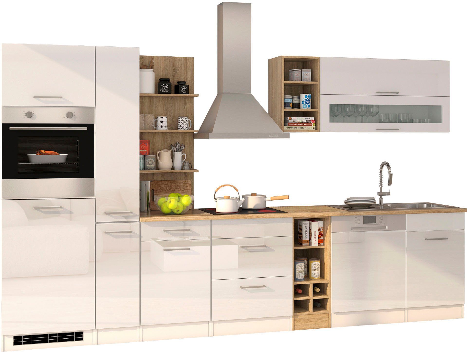 KOCHSTATION Кухниzeile KS-Mailand, mit Elektrogeräten, Breite 340 cm