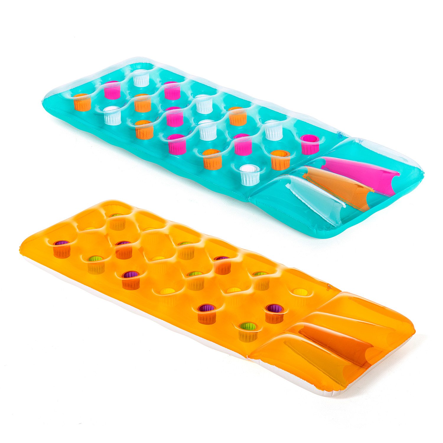 Bestway Badeinsel Summer Colors™, (Packung, 1-St., 173 x 64 x 16 cm), Inkl. integriertes Kopfkissen