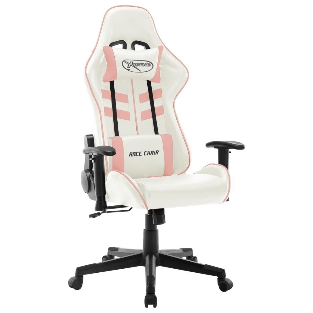 möbelando Gaming-Stuhl 3006523 (LxBxH: 61x67x133 cm), in Weiß und Rosa