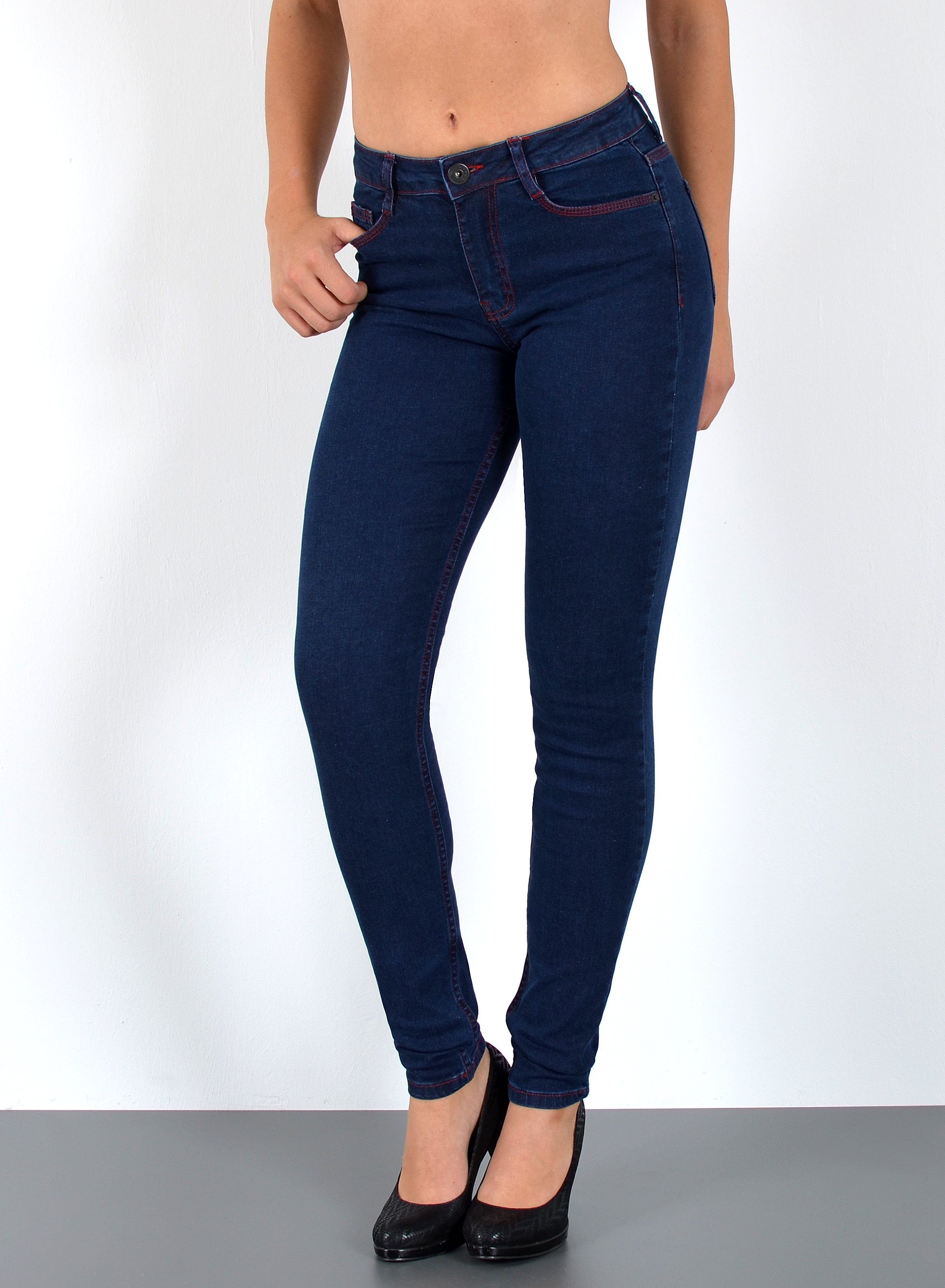 ESRA Skinny-fit-Jeans S400 Damen High Waist Skinny Jeans Stretch Hose hohe günstig online kaufen