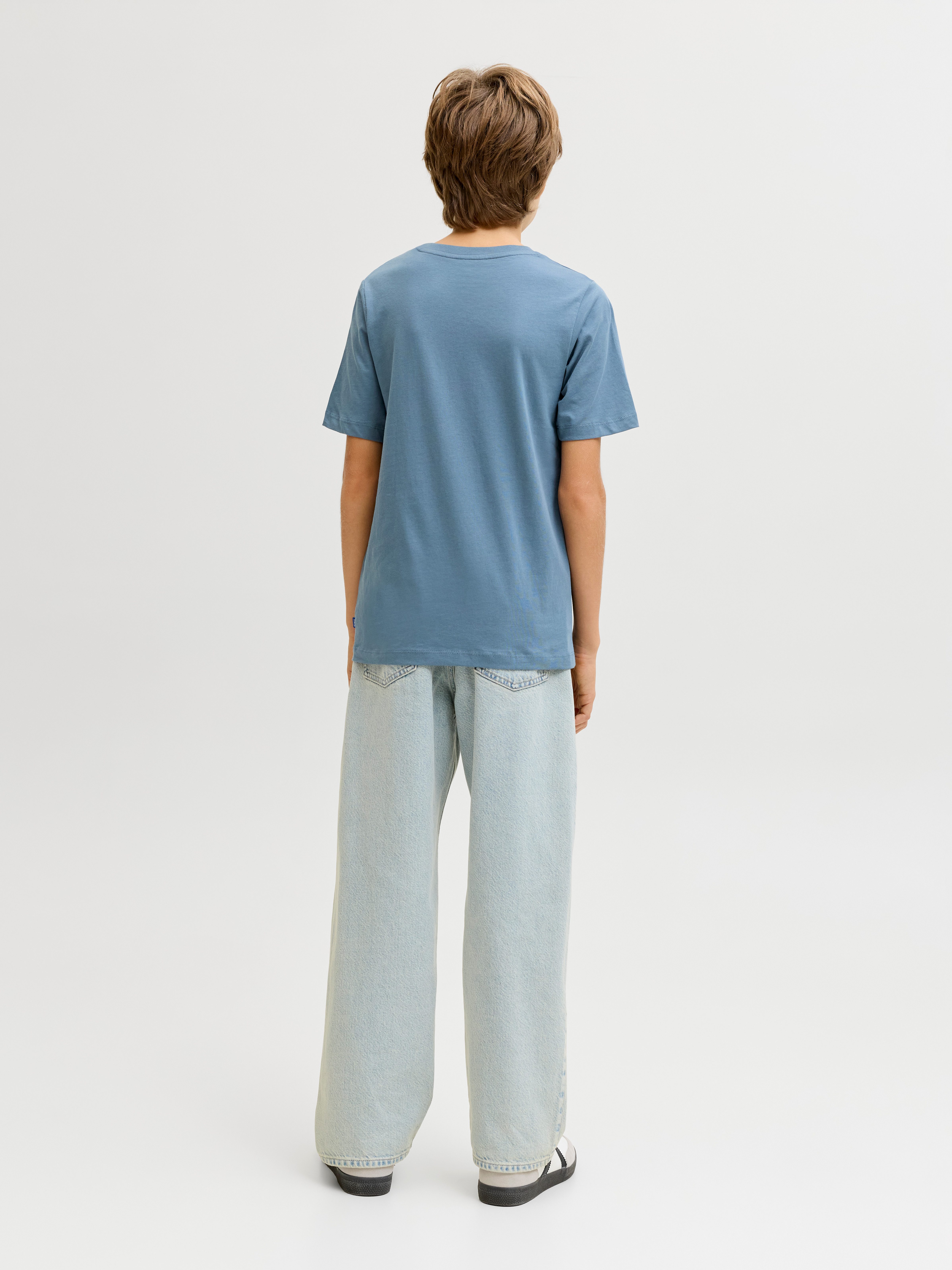 Jack & Jones Junior Rundhalsshirt JJEORGANIC figurbetont, atmungsaktiv, kombinierbar unifarben, casual, slim fit, Jersey, Rundhals