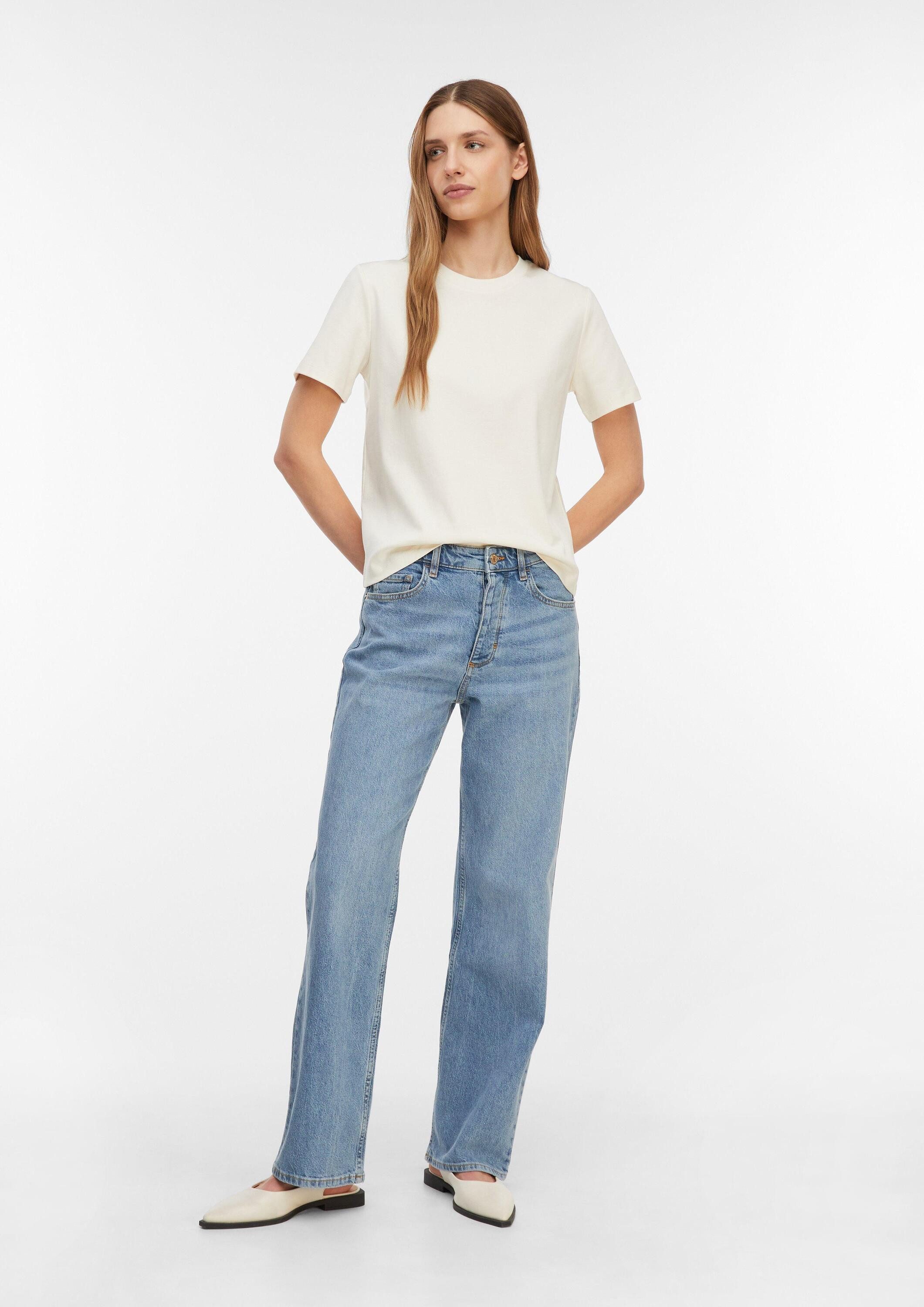 comma Regular-fit-Jeans Jeans-Hose Straight-Leg-Jeans mit Waschung