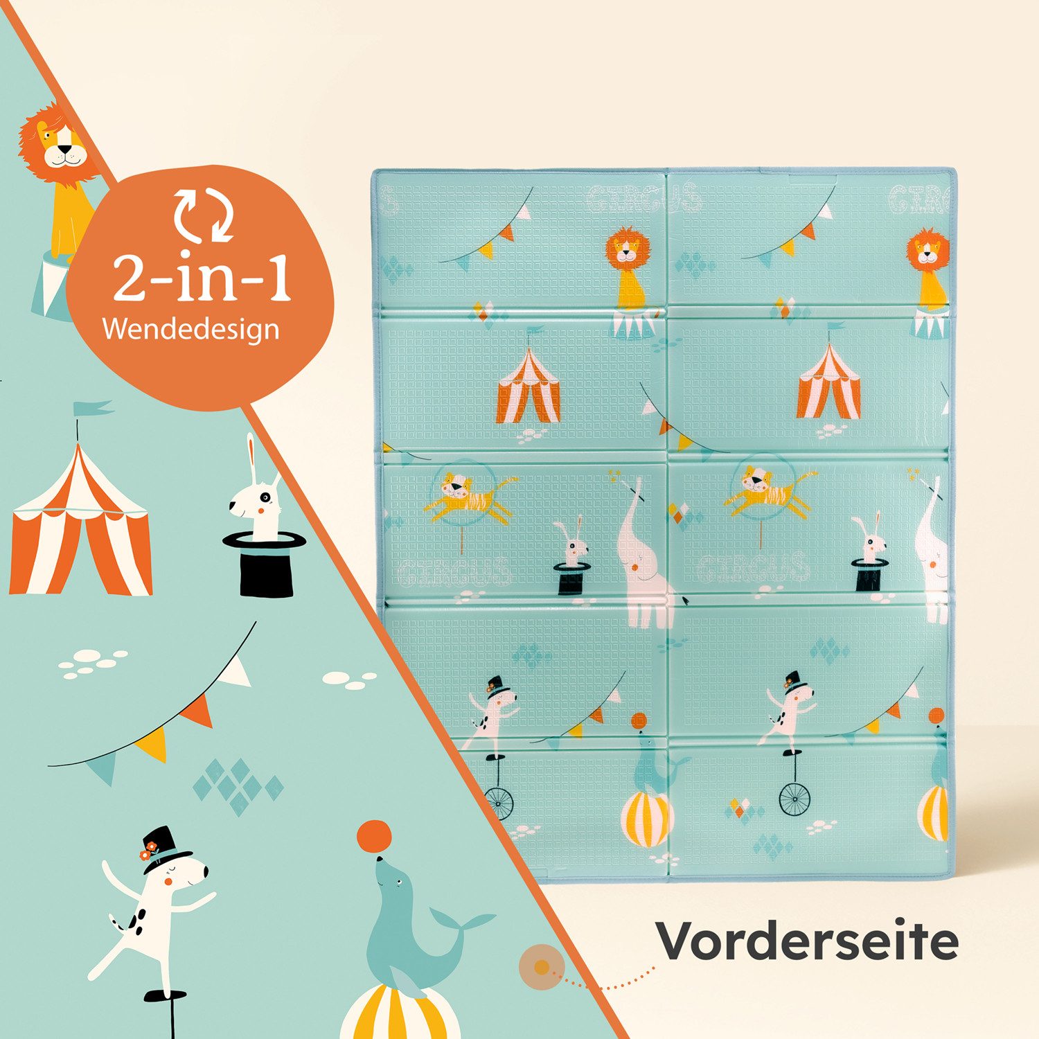 Laleni Spielmatte Krabbelmatte Baby, wasserdichte Spielmatte faltbar - Indoor & Outdoor, isolierende Spielmatte Kinder - weich & schützt vor kaltem Untergrund