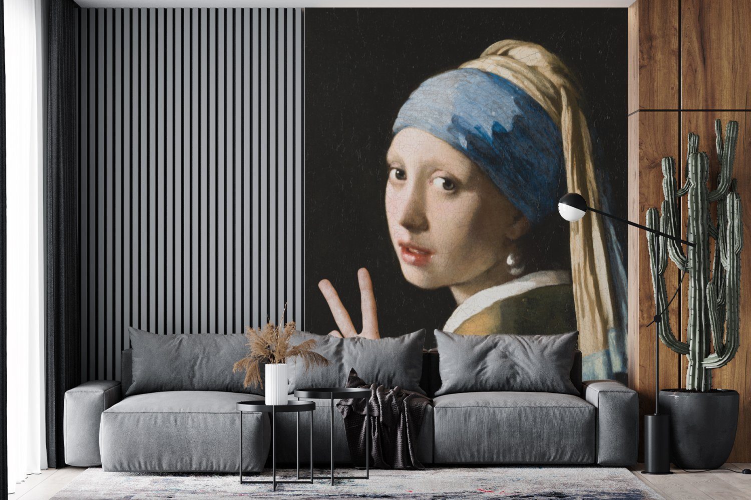 MuchoWow Fototapete Das Mädchen Montagefertig Frieden, Tapete mit St), - Vinyl Wandtapete bedruckt, - Wohnzimmer, für Vermeer (4 Perlenohrring dem Matt