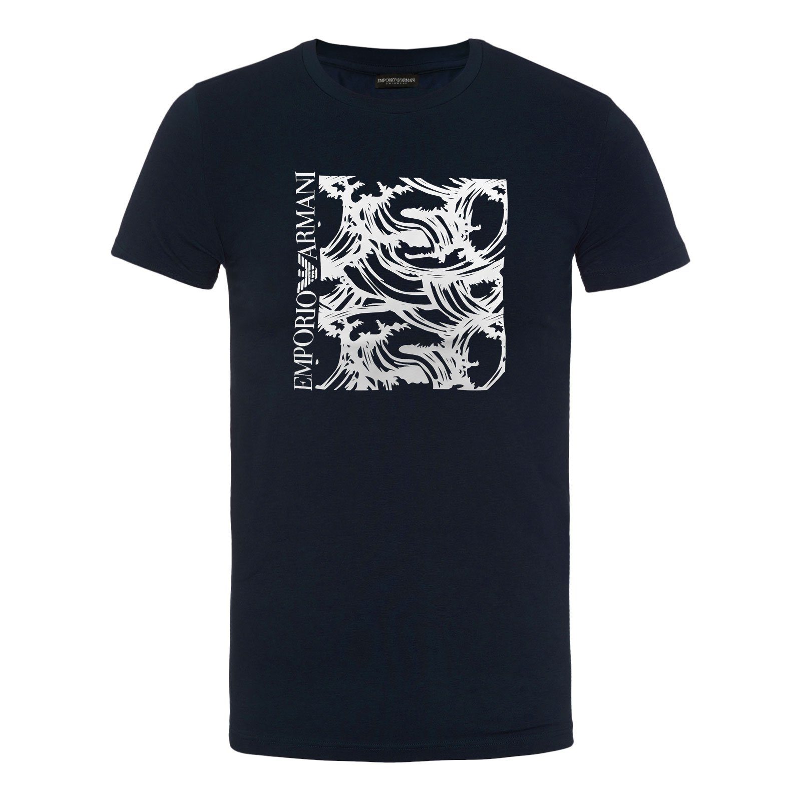 Emporio Armani T-Shirt Crew Neck T-Shirt Beachwear mit modischem Print 18436 navy wave | T-Shirts