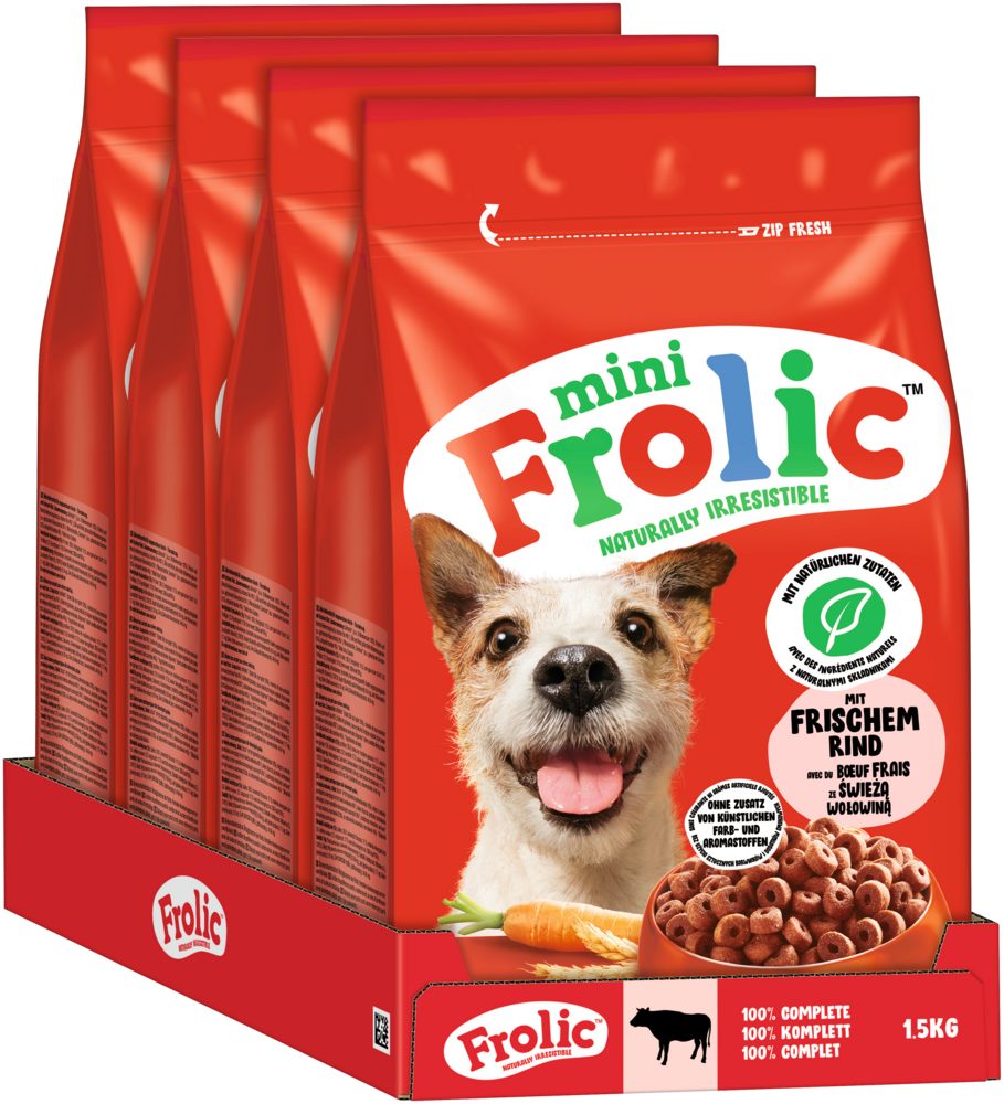 Frolic FROLIC™ Mini Beutel Rind 4 x 1,5kg, Trockenfutter für: Hunde