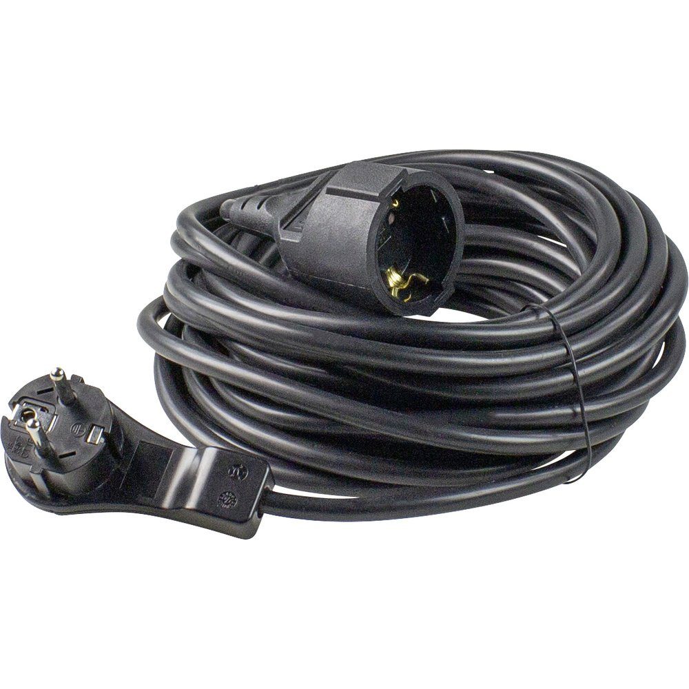 as - Schwabe AS Schwabe 51022 Strom Verlängerungskabel Schwarz 10 m H05VV-F 3G 1, Verlängerungskabel, (1000.00 cm)