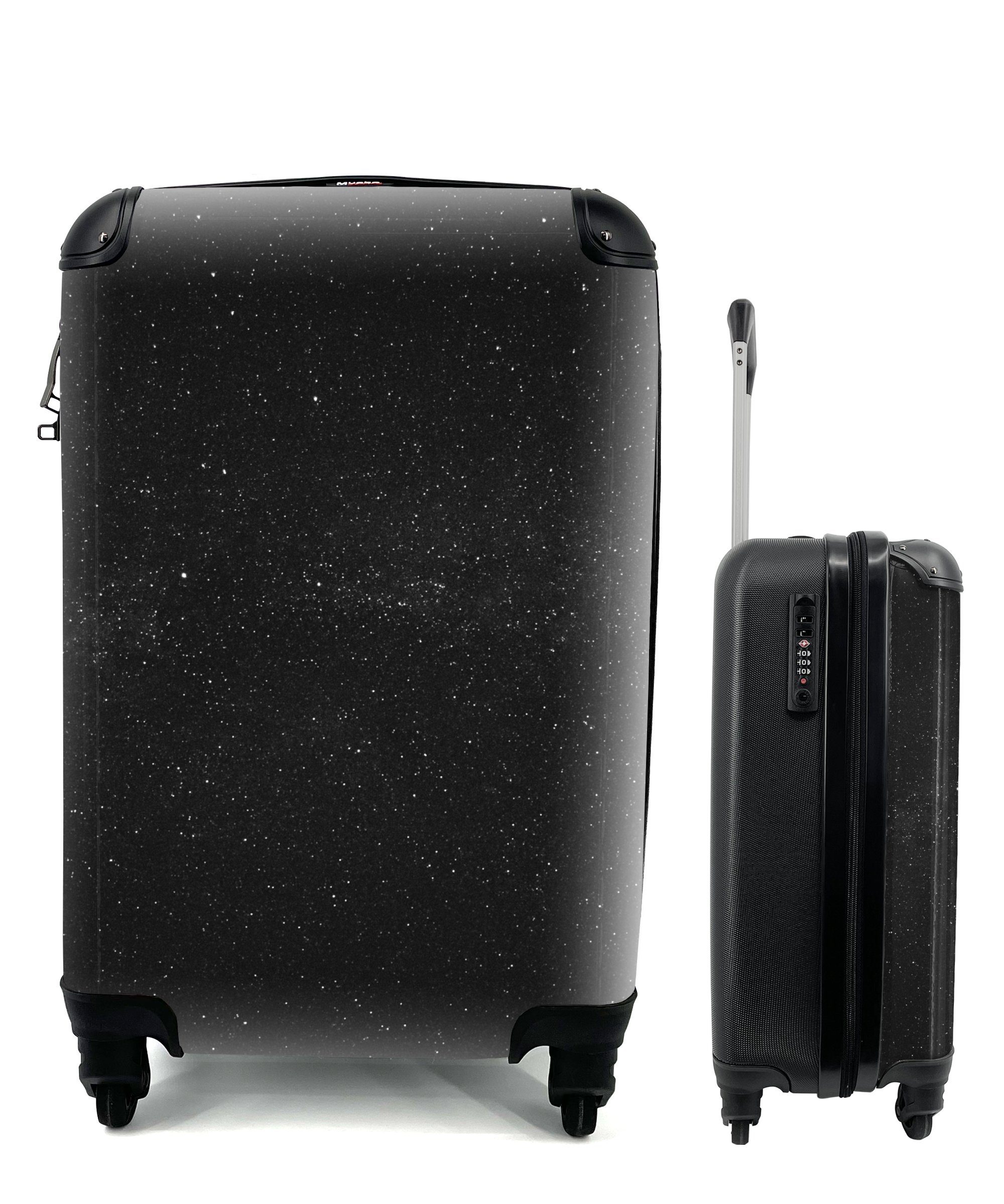 Handgepäckkoffer Weiß - MuchoWow Sternenhimmel Reisekoffer Reisetasche für - Handgepäck 4 Ferien, Rollen, Himmel, - mit rollen, Schwarz Trolley,