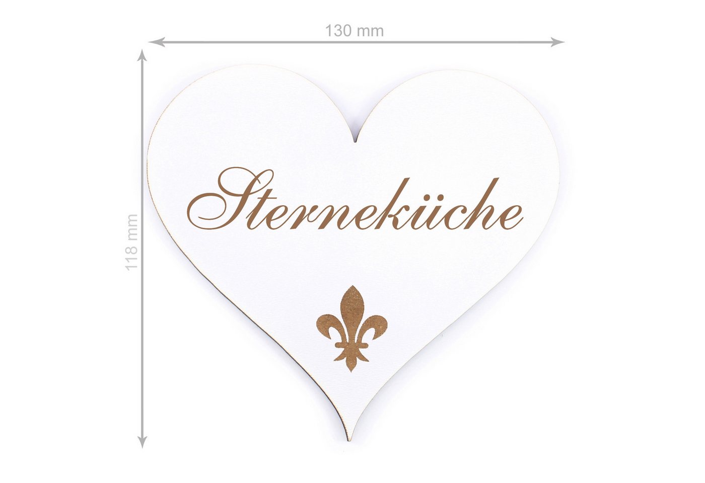 Thumbnail - Dekolando Hinweisschild Türschild Herz - Sterneküche - Schild 13 x 12 cm - Schilder Türschilde
