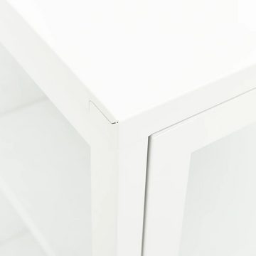 vidaXL Sideboard Sideboard Weiß 70x35x70 cm Stahl und Glas (1 St)