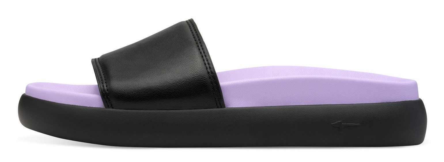 Tamaris Pantolette, Plateau, Sommerschuh, Schlappen mit kleinem Gummizug an der Bandage