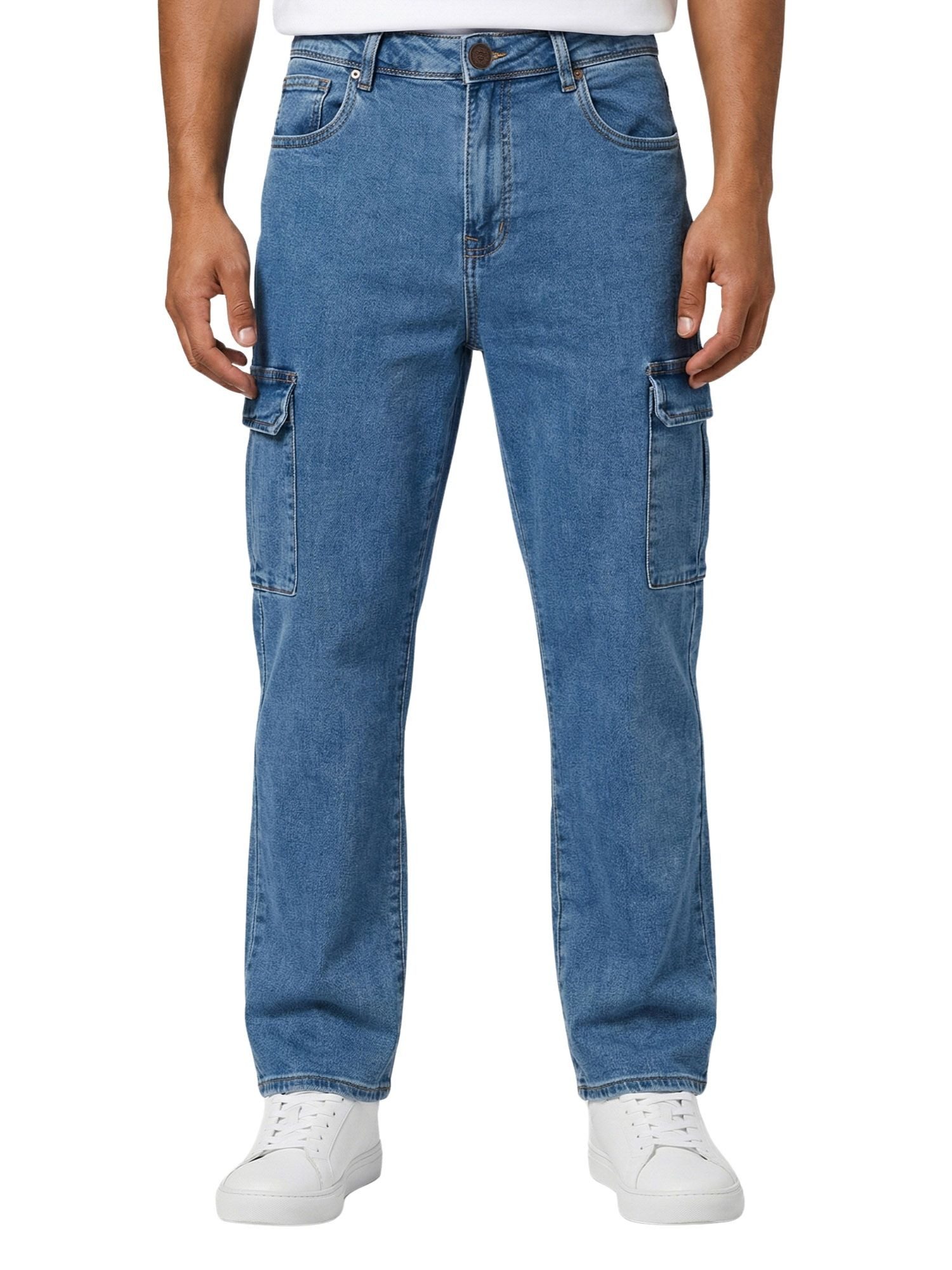 Tazzio Straight-Jeans A112 Regular Fit Cargo Denim Jeans Hose