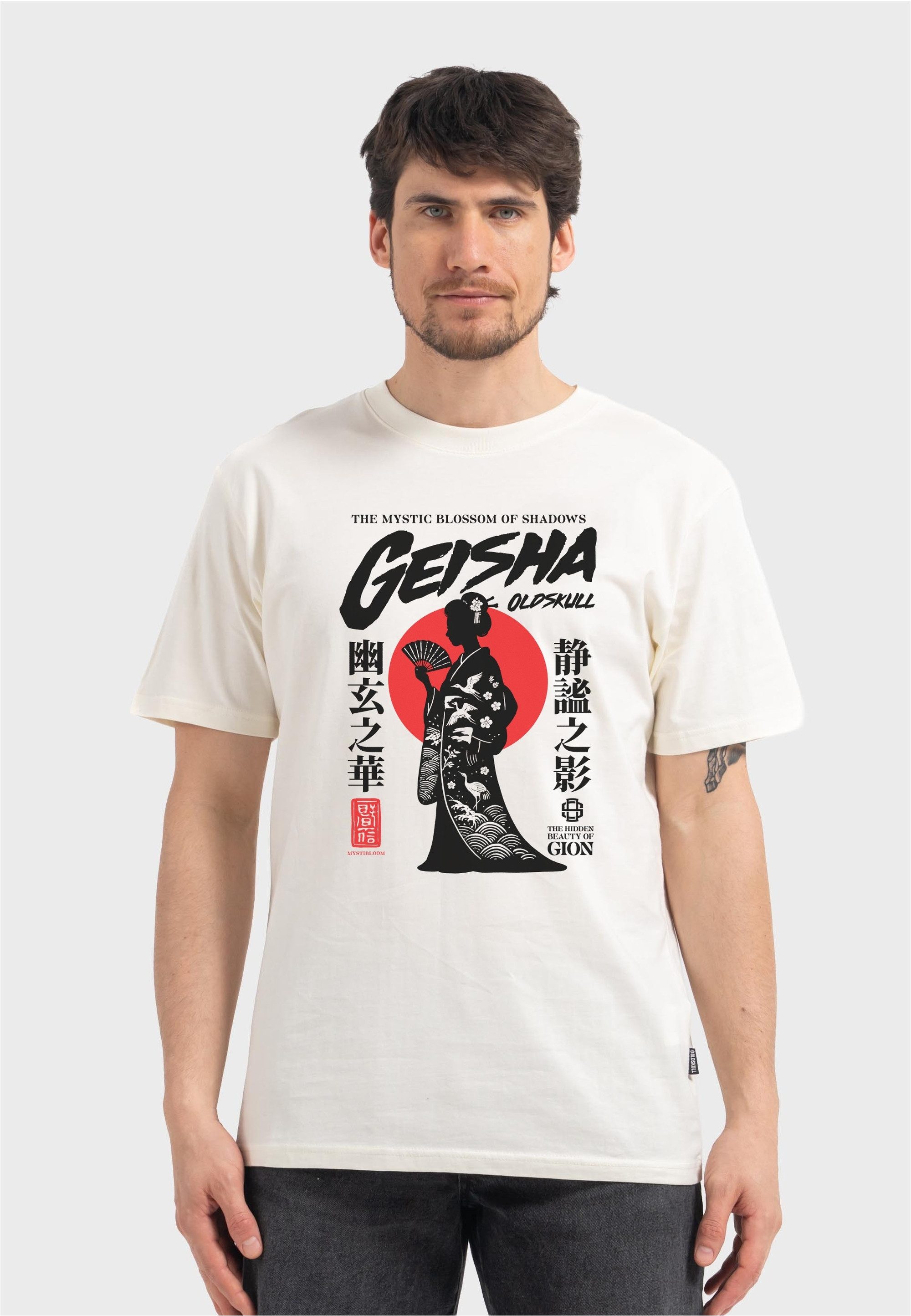 Oldskull T-Shirt Shadow Graphic mit Motivdruck im Japan-Stil