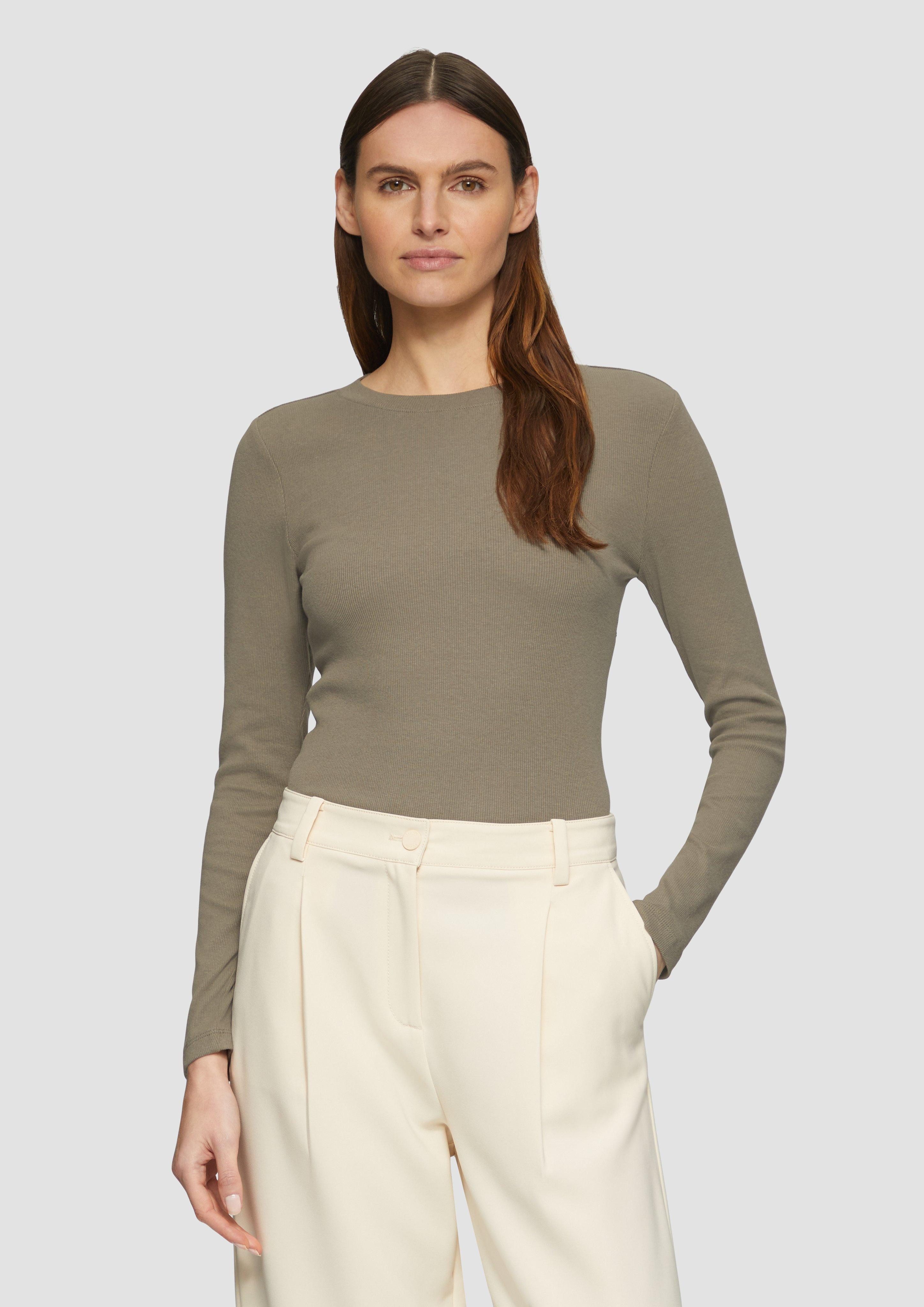 s.Oliver Langarmshirt Geripptes Langarmshirt im Slim günstig online kaufen