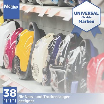 McFilter Staubsaugerschlauch Universal Schlauch Ø 38mm - 3 Meter, geeignet für Kärcher AEG Bosch, Siemens Nilfisk Parkside Einhell Makita Festool, leicht, flexibel