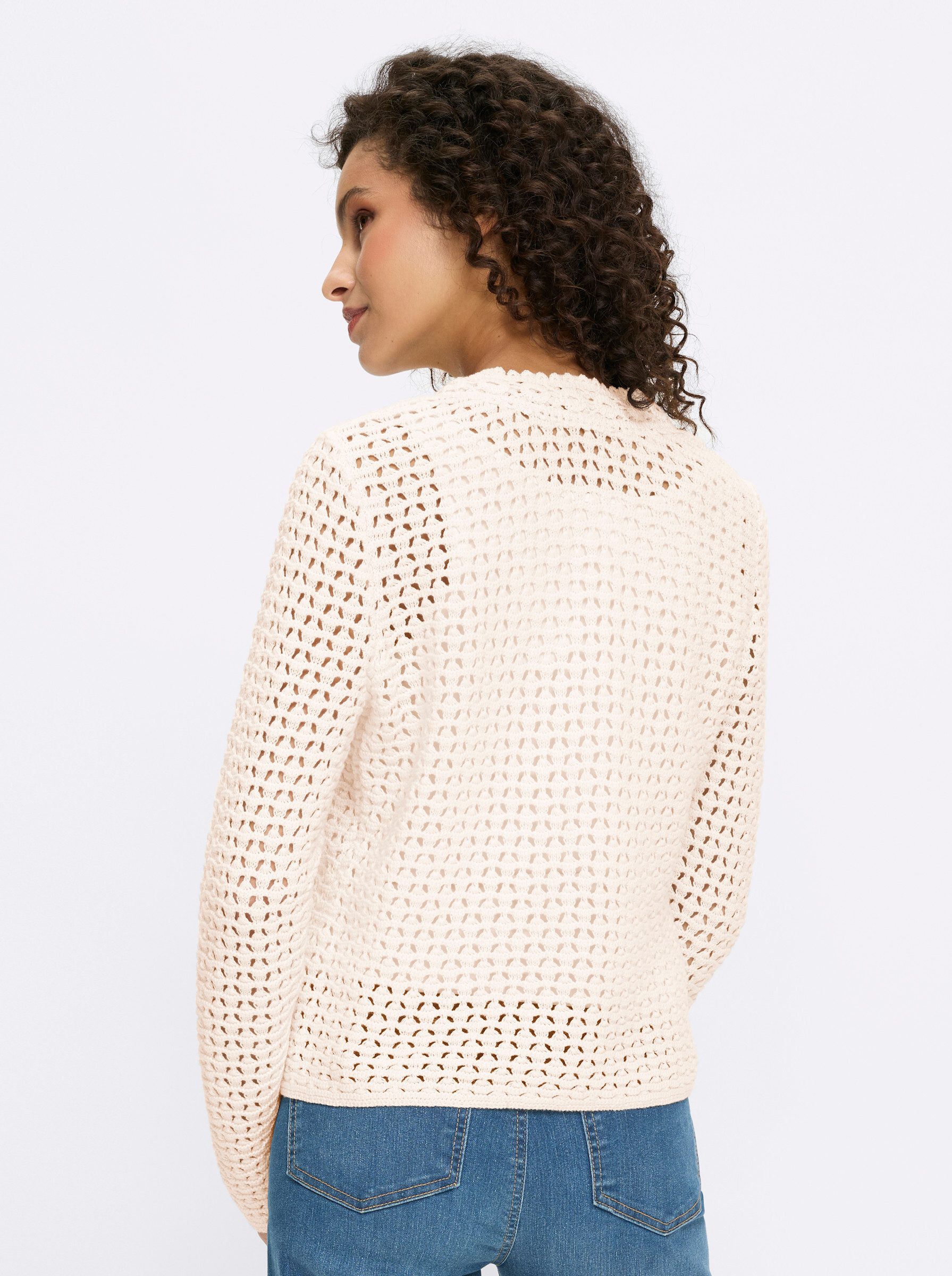 heine Strickjacke Cardigan Langarm Ajour, Struktur